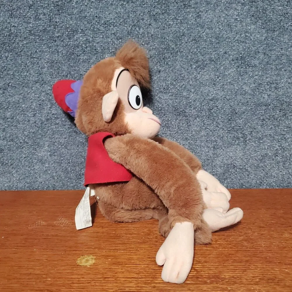 Vintage 90s Disney Aladdin Abu Monkey Plush Stuffed Toy 1992 Mattel Walt Disney